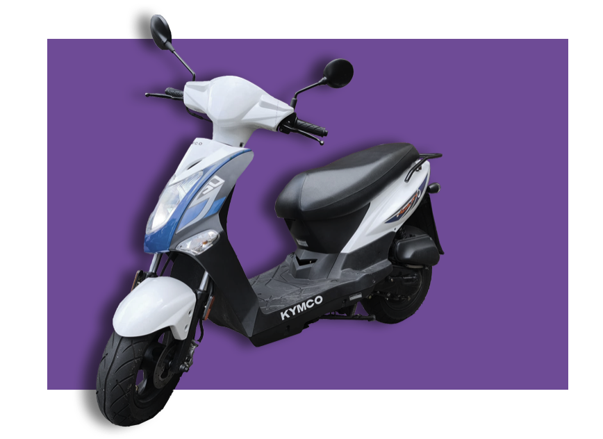 Für die Ausbildung der Klasse AM verwendet die Fahrschule Meyer in Hagen einen Kymco Guilty AM
